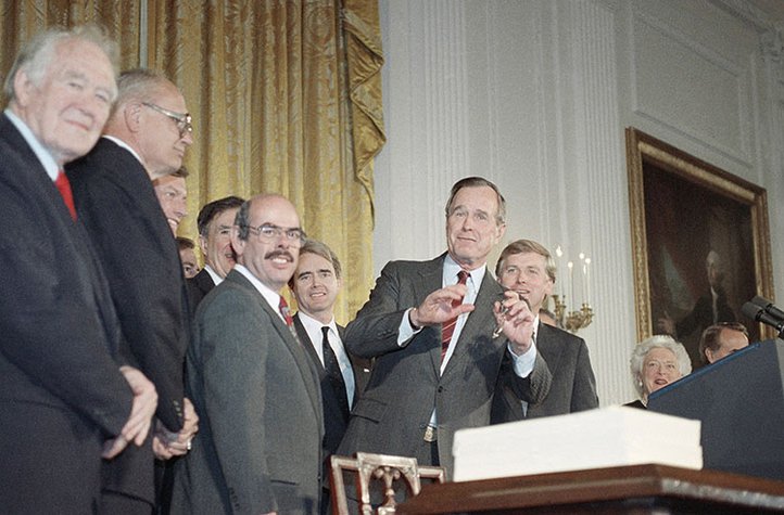 H.W. Bush signed an amendment to the Clean Air Act