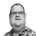 Headshot of Nick Bratton in black and white