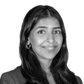 Headshot of Zehra Khan in black and white