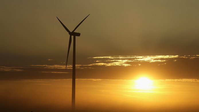 Wind turbine sunrise