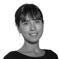 A black-and-white headshot of Gabrielle Wong-Parodi