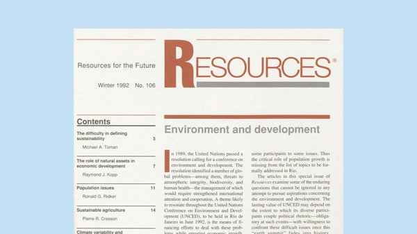 Issue 106: Environment and Development