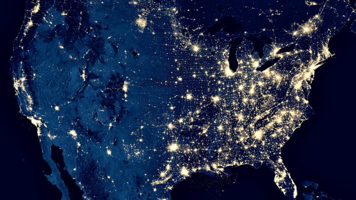 USA at night