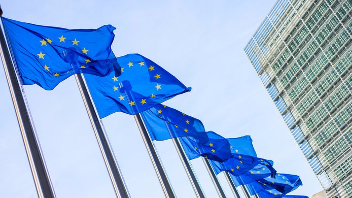 European Union EU flags