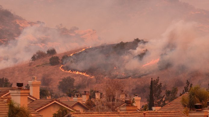 Anaheim fire and smoke