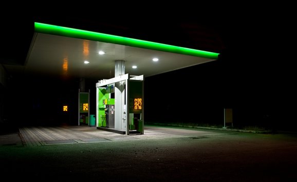 Green gas station night.jpg