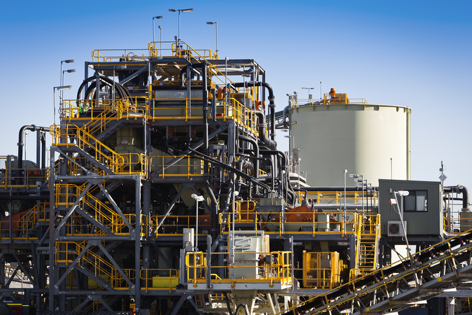 A photograph of a lithium processing plant in Western Australia.