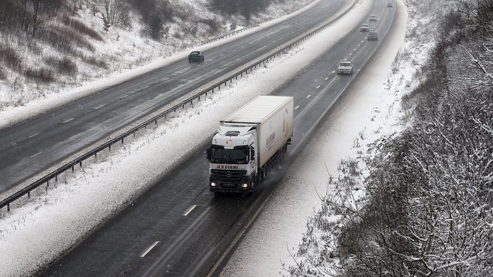 truck snowy road